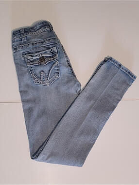 Warehouse One Women’s Skinny Jeans Size 26 Reg Light Wash Low Rise Stretch Denim